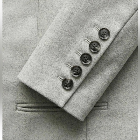 Banana Republic X Mario Bellucci Italian Wool Melton Grey Car Coat 6 Petite - Picture 9 of 15